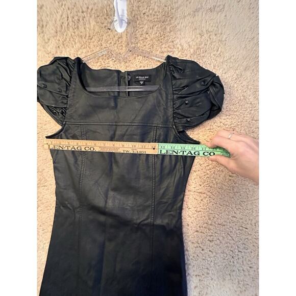 La Belle Roc Faux Leather Mini Dress Sz. S Studded Puff Sleeve Y2K Whimsygoth - Picture 16 of 16